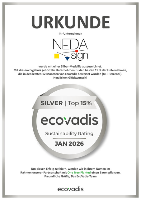 Urkunde ecovadis 2026<br />
Silver